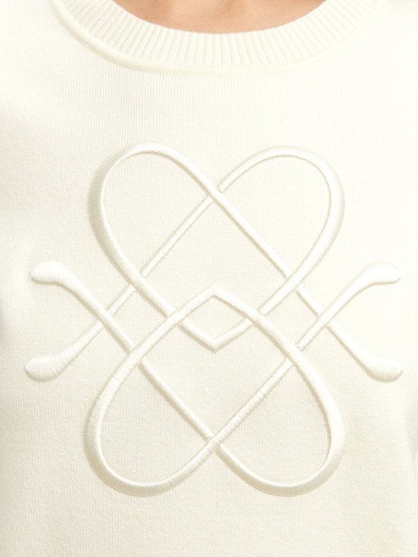 Pomelo Pomelo Embroidered Knit Top - Cream