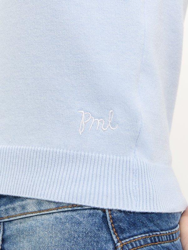 Pomelo Pomelo Embroidered Knit Top - Light Blue