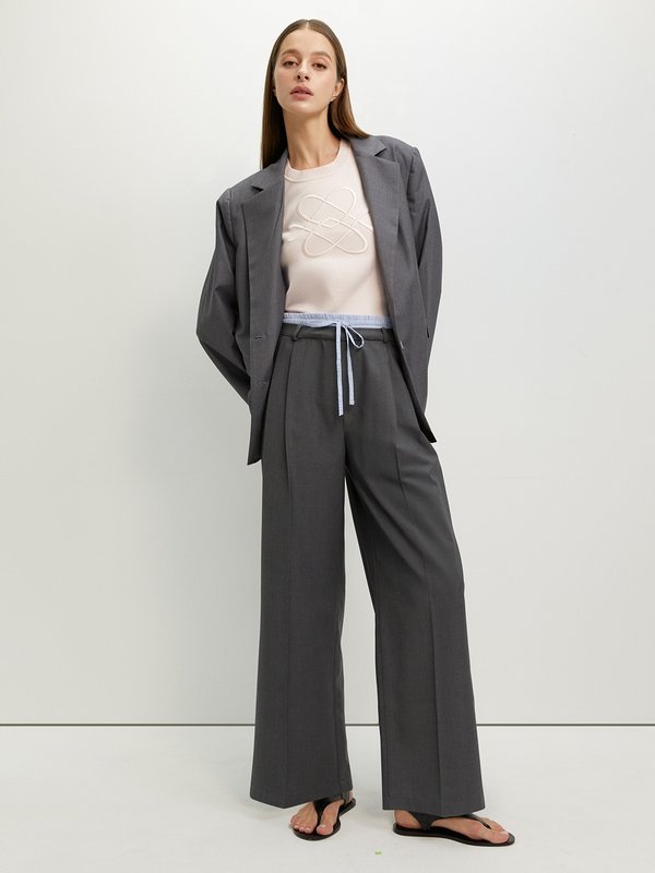 Pomelo Pomelo Embroidered Knit Top - Light Pink