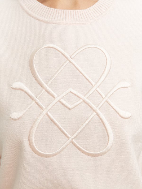 Pomelo Pomelo Embroidered Knit Top - Light Pink