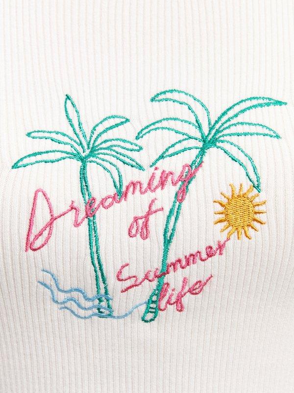 Pomelo Pomelo Embroidered Knit Top - White