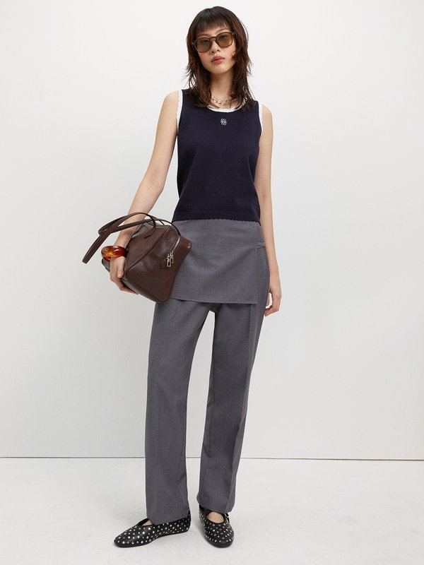 Pomelo Pomelo Embroidered Logo Knit Top - Navy