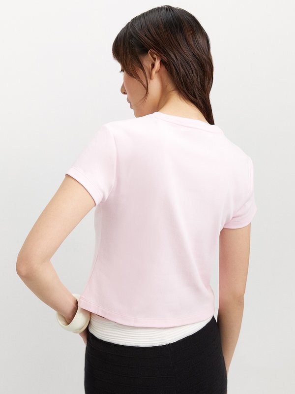 Pomelo Pomelo Embroidered Logo Tee - Light Pink