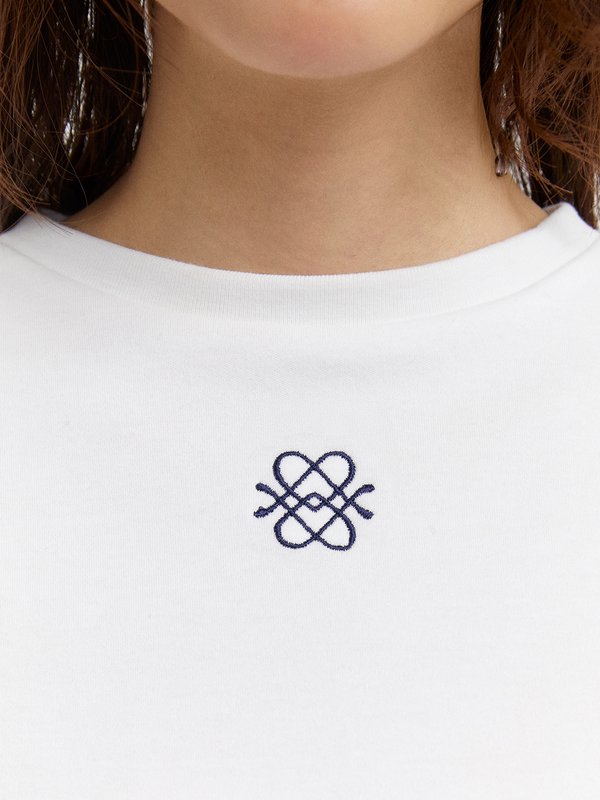 Pomelo Pomelo Embroidered Logo Tee - White
