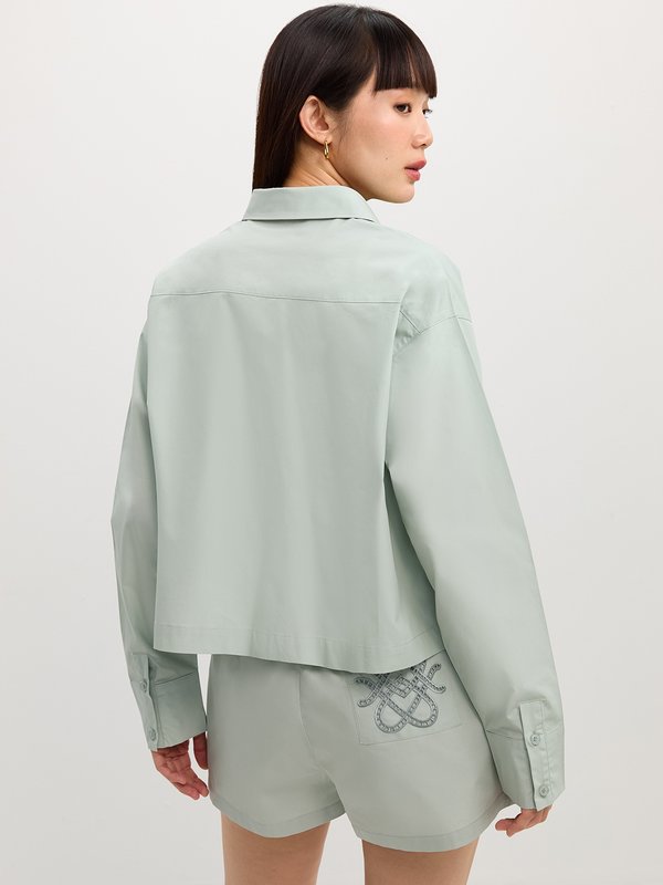 Pomelo Pomelo Embroidered Pocket Shirt - Mint