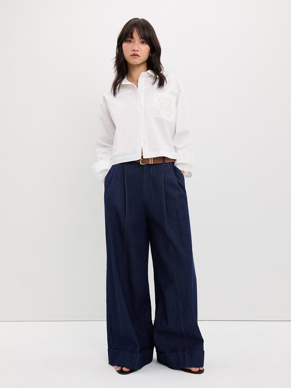 Pomelo Pomelo Embroidered Pocket Shirt - White