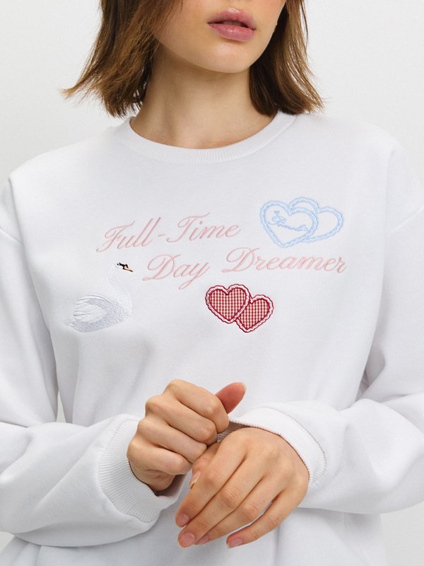Pomelo Pomelo Embroidered Sweatshirt - White