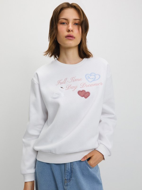 Pomelo Pomelo Embroidered Sweatshirt - White