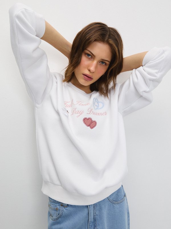pomelo Pomelo Embroidered Sweatshirt - White
