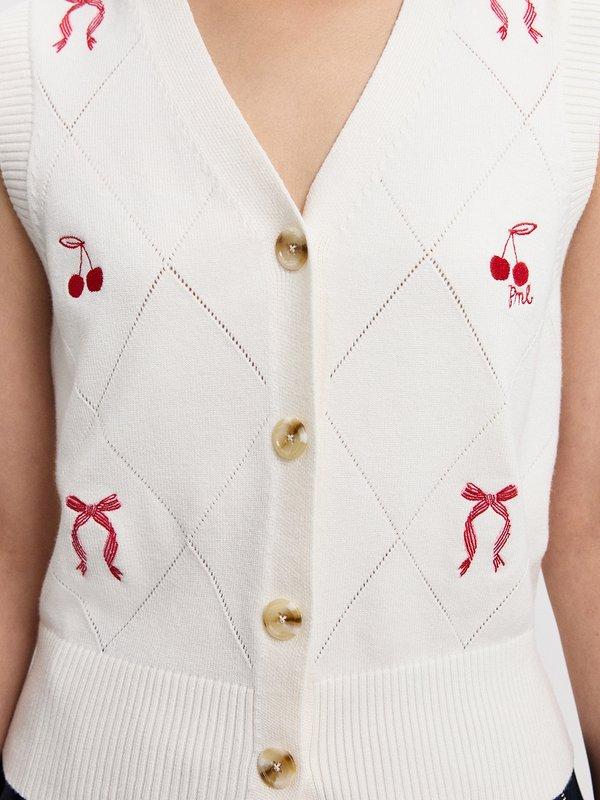 Pomelo Pomelo Eyelet Embroidered Vest - Ivory