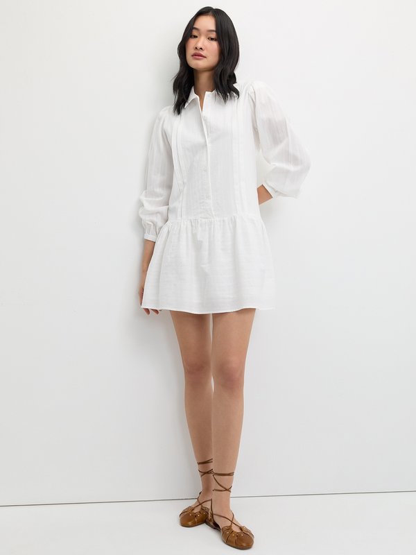 Pomelo Pomelo Eyelet Shirt Dress - Off-White