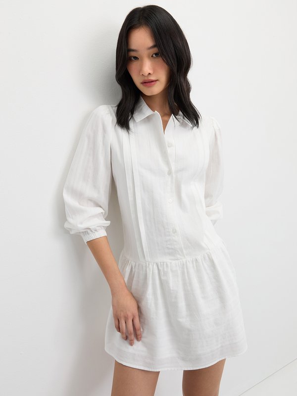 Pomelo Pomelo Eyelet Shirt Dress - Off-White