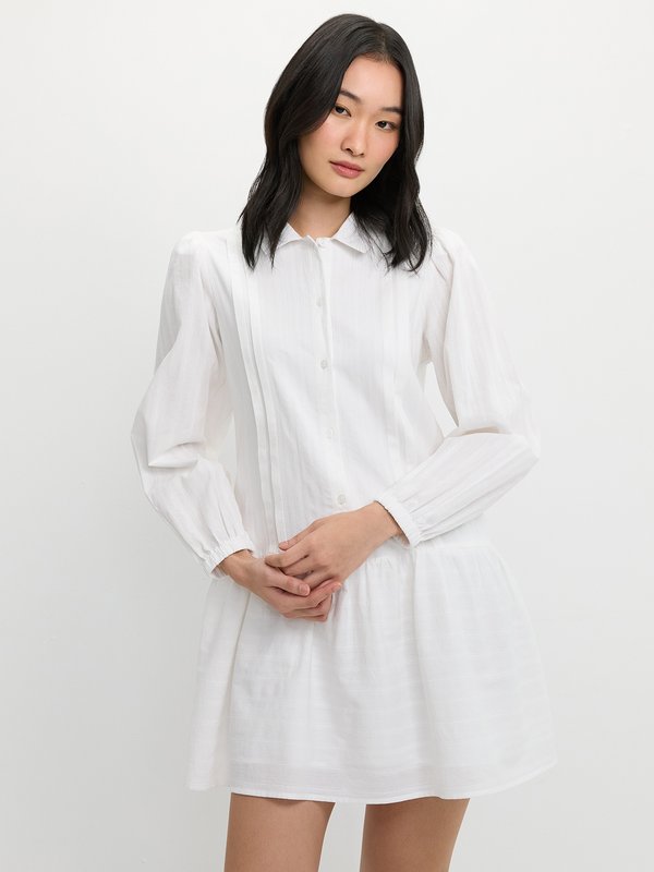 pomelo Pomelo Eyelet Shirt Dress - Off-White