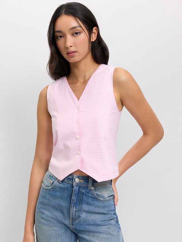 pomelo Pomelo Eyelet Top - Pink