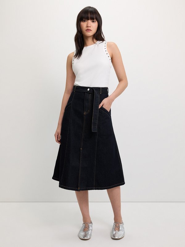 Pomelo Pomelo Eyelet Trim Tank Top - White