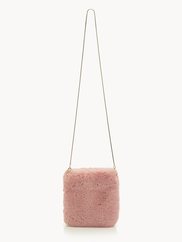 pomelo Pomelo Faux Fur Chained Crossbody Bag - Pink