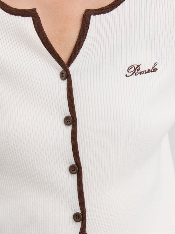 Pomelo Pomelo Faux Layer Knit Cardigan - Ivory