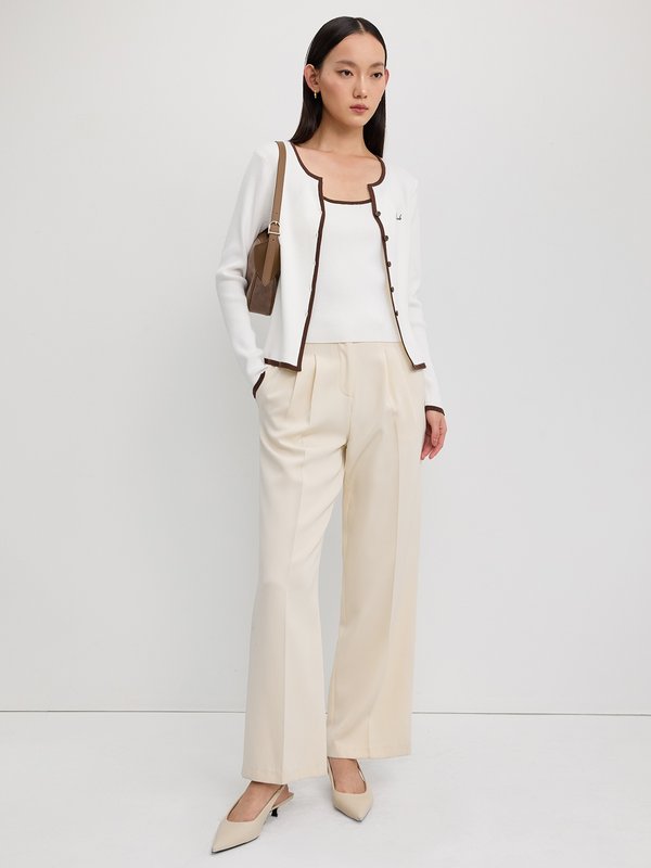 Pomelo Pomelo Faux Layer Knit Cardigan - Ivory