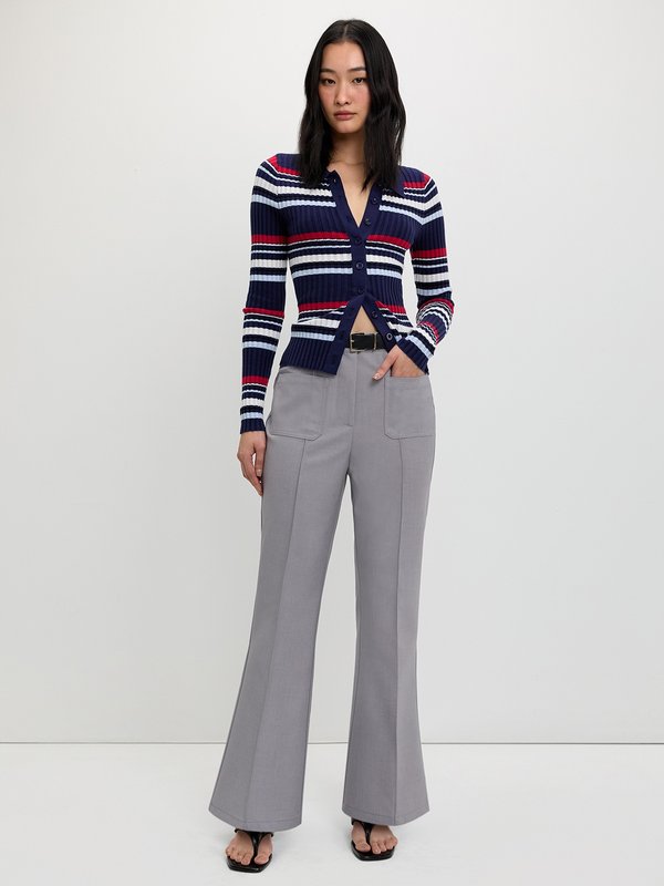 Pomelo Pomelo Flare Pants - Light Grey