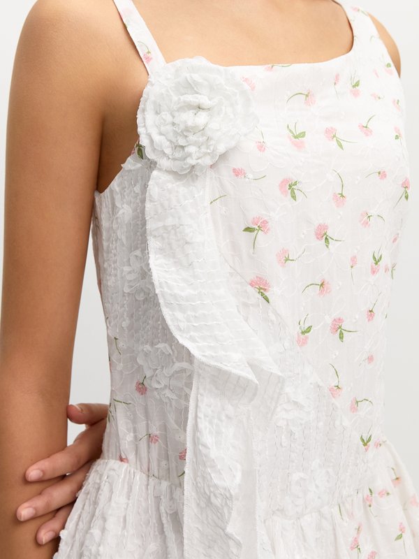 Pomelo Pomelo Floral Asymmetric Dress - White
