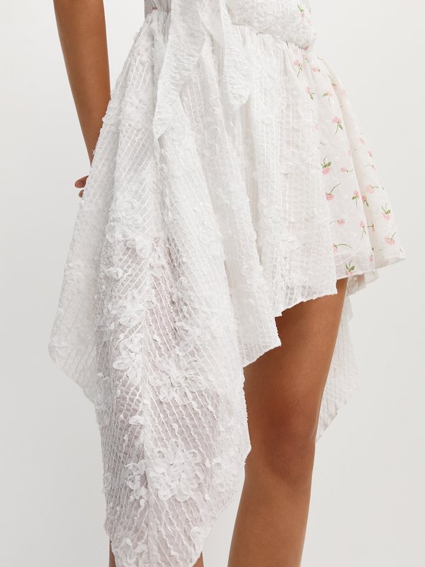 Pomelo Pomelo Floral Asymmetric Dress - White