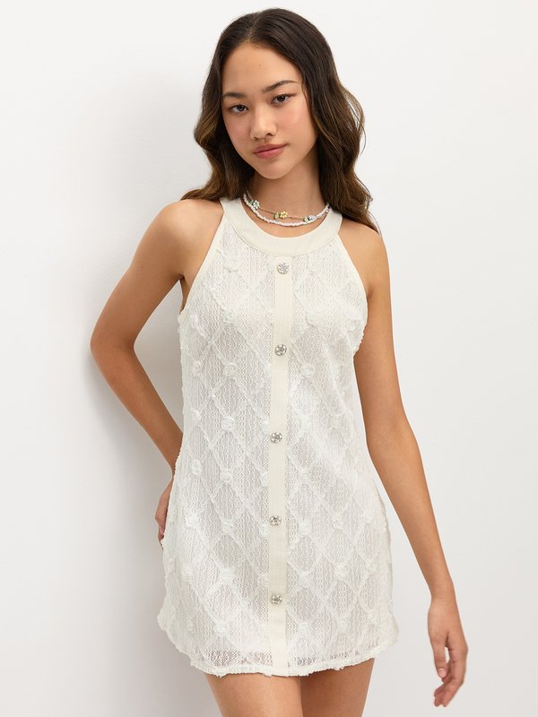 pomelo Pomelo Floral Bow Tie Dress - White