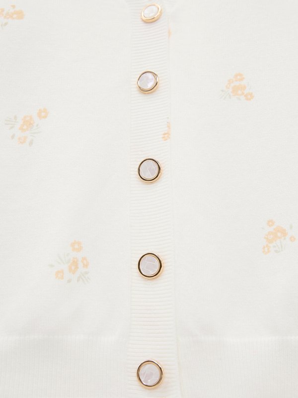 Pomelo Pomelo Floral Buttoned Cardigan - Ivory