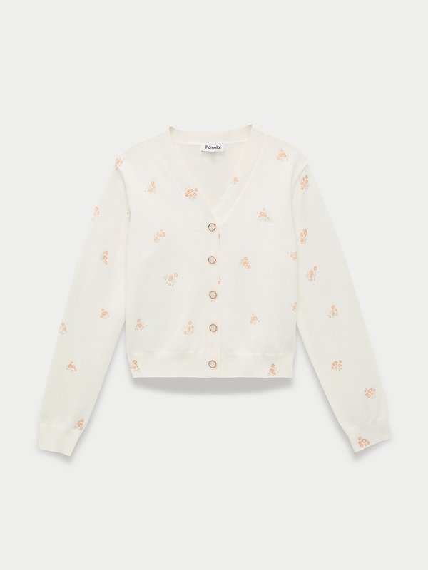 pomelo Pomelo Floral Buttoned Cardigan - Ivory
