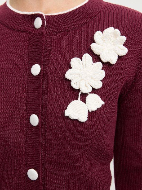 Pomelo Pomelo Floral Buttoned Cardigan - Red