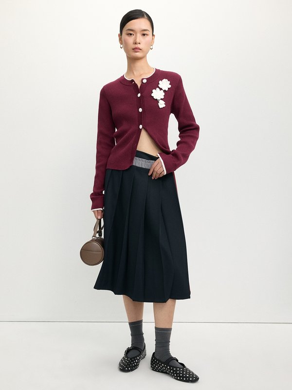 Pomelo Pomelo Floral Buttoned Cardigan - Red