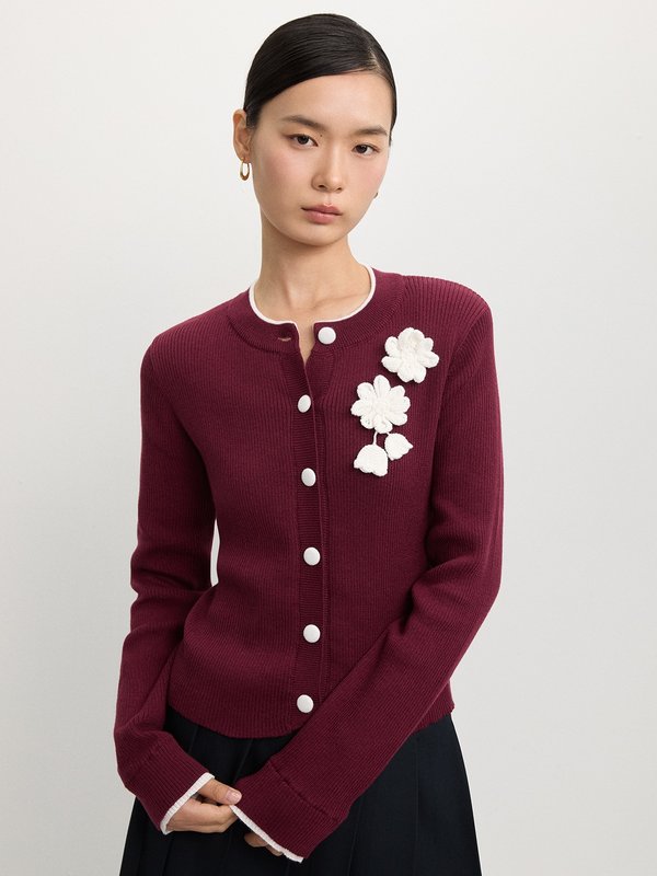 Pomelo Pomelo Floral Buttoned Cardigan - Red