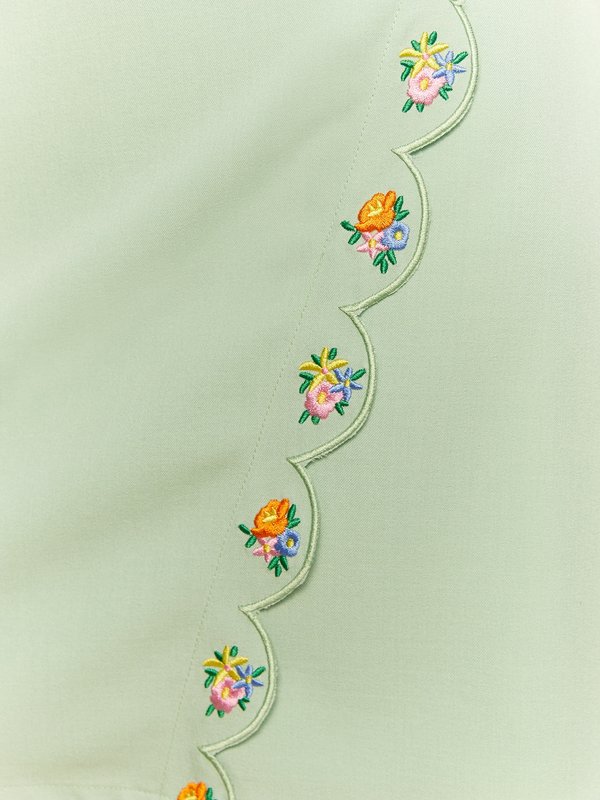 Pomelo Pomelo Floral Detail Mini Skirt - Green