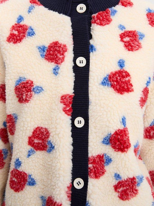 Pomelo Pomelo Floral Fleece Cardigan - Ivory