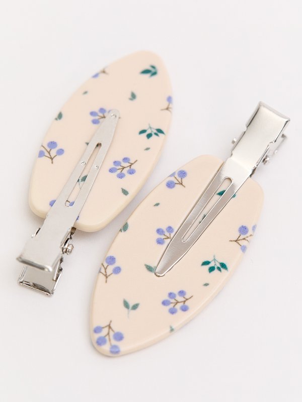 Pomelo Pomelo Floral Hair Clip - Blue/White