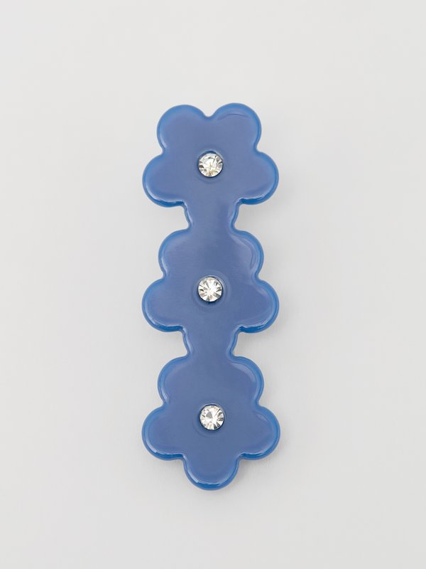 pomelo Pomelo Floral Hair Clip - Navy