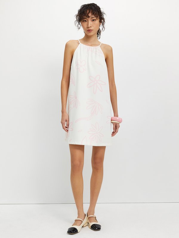 Pomelo Pomelo Floral Halter Dress - White