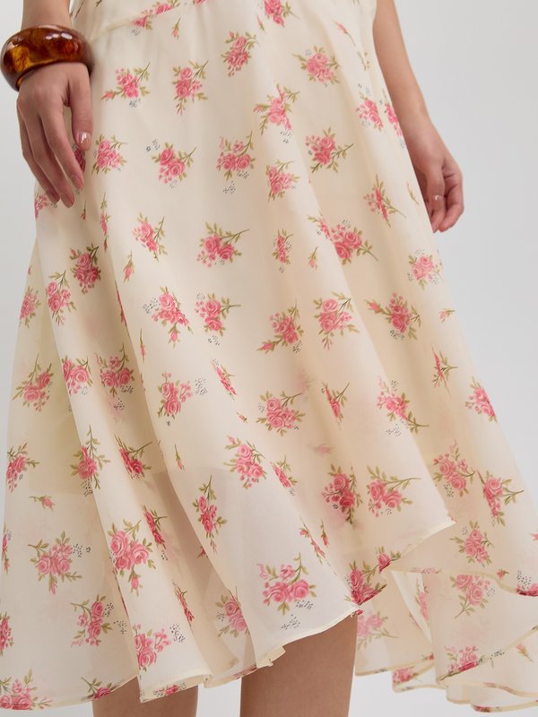 Pomelo Pomelo Floral Halter Maxi Dress - Ivory