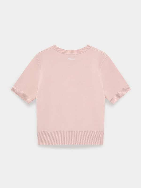 Pomelo Pomelo Floral Knit Top - Light Pink