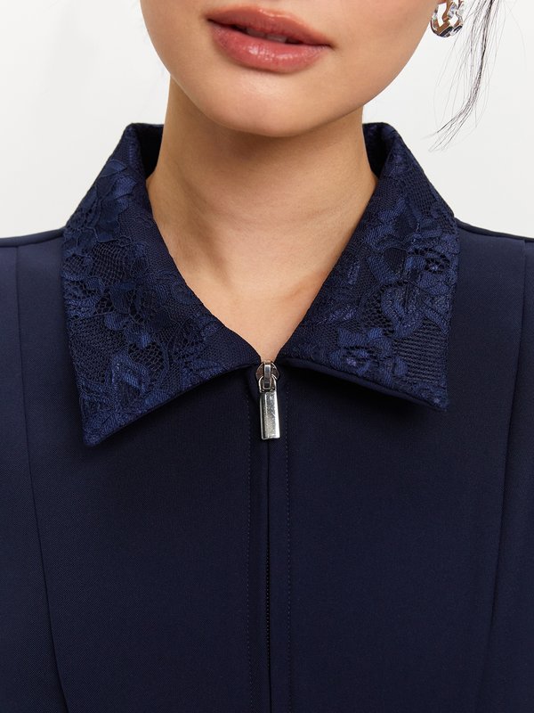 Pomelo Pomelo Floral Lace Trim Romper - Navy