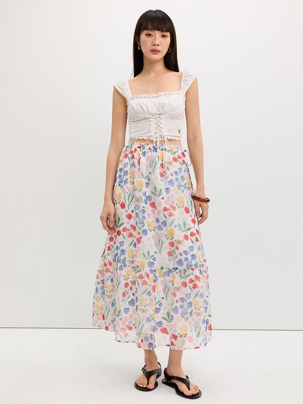 Pomelo Pomelo Floral Print Skirt - Multi Color