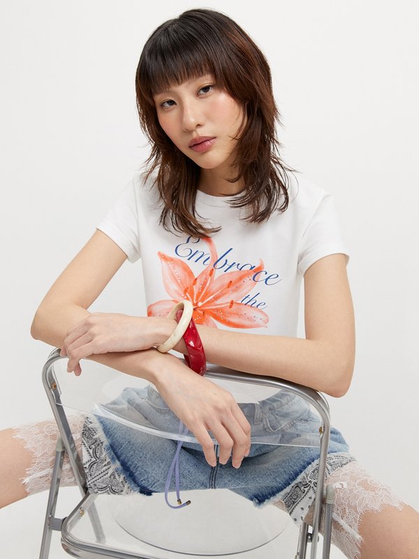 Pomelo Pomelo Floral Print Tee - White