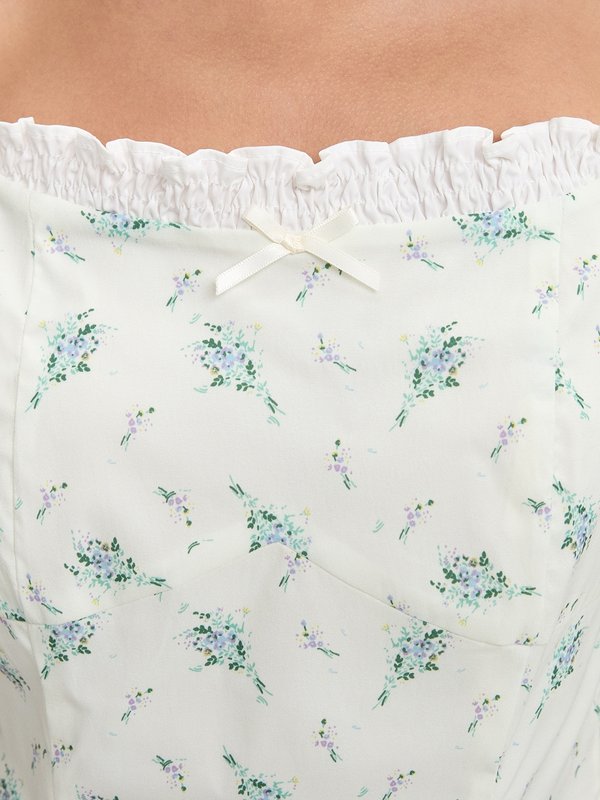 Pomelo Pomelo Floral Ruffle Trim Camisole - White