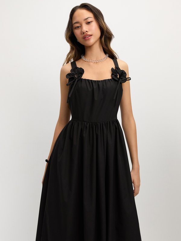 Pomelo Pomelo Floral Sleeveless Dress - Black