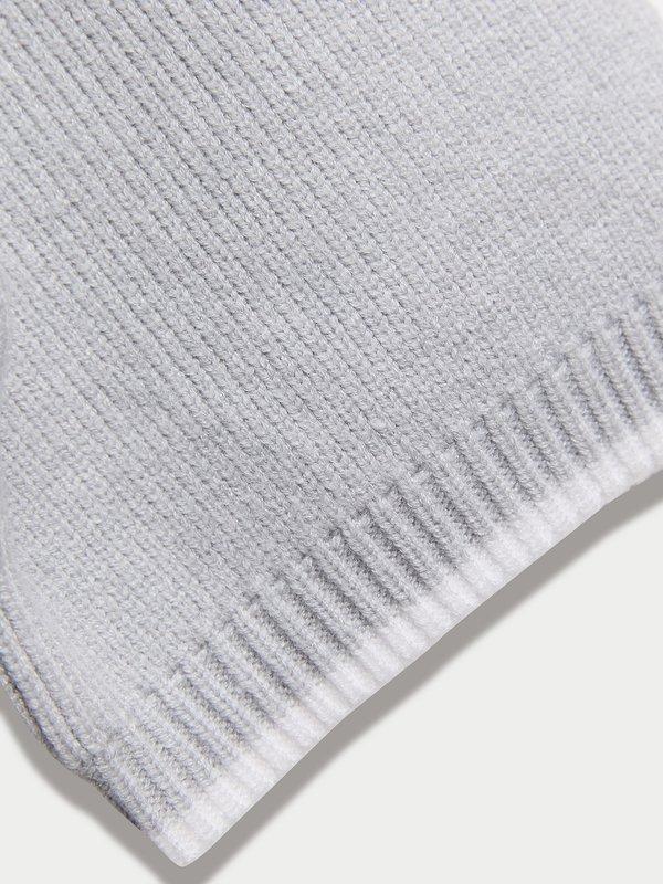 Pomelo Pomelo Flower Button Knit Top - Light Grey