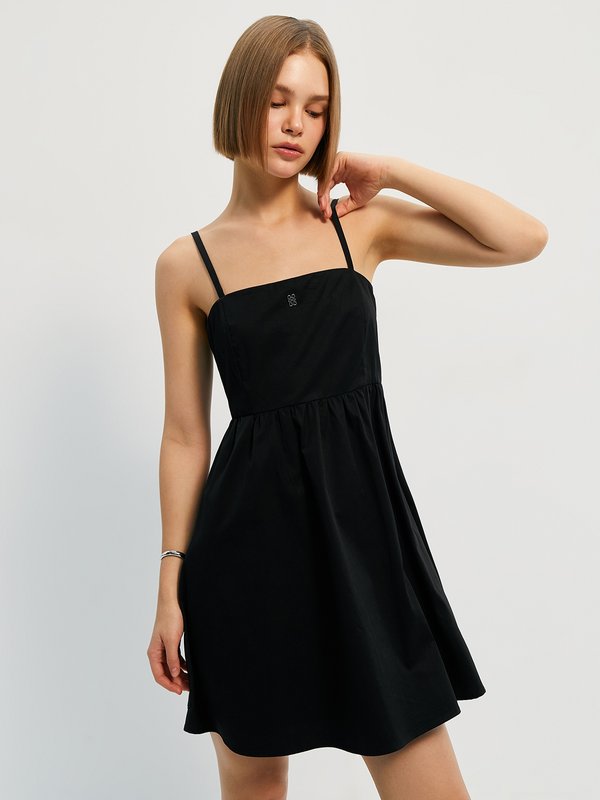 pomelo Pomelo Flowy Mini Dress - Black