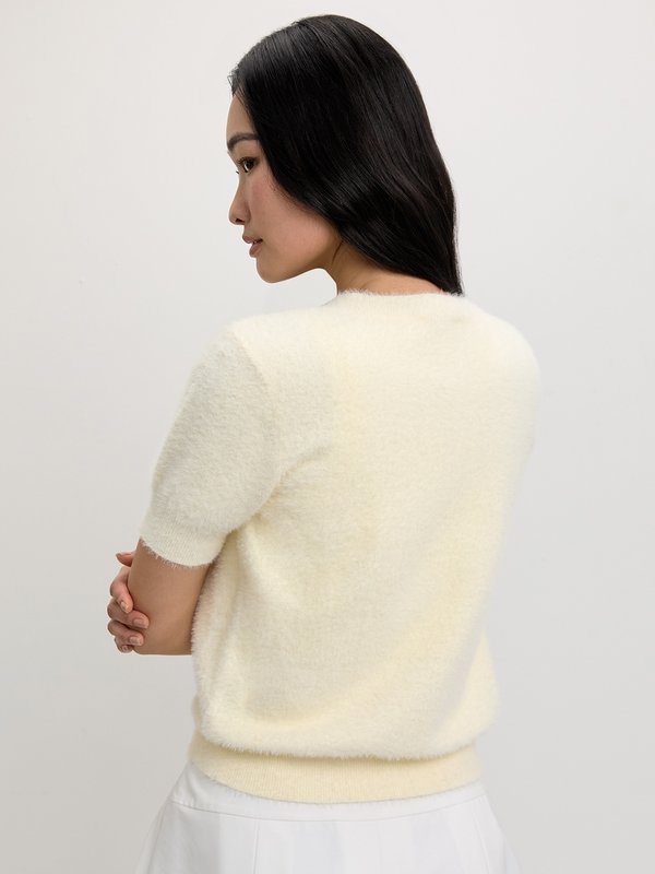 Pomelo Pomelo Fluffy Button-Up Top - Ivory