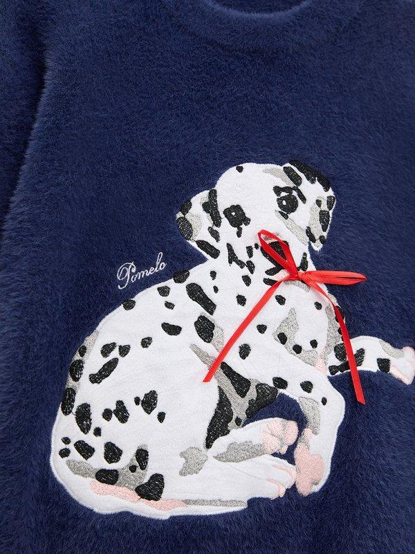Pomelo Pomelo Fluffy Embroidered Sweater - Navy