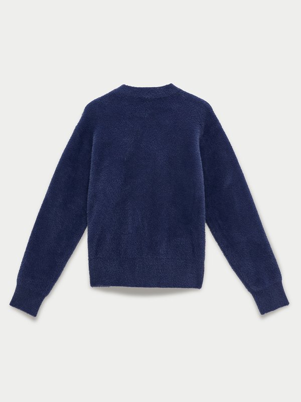 Pomelo Pomelo Fluffy Embroidered Sweater - Navy