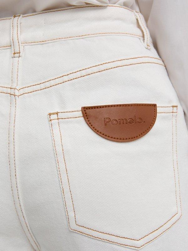 Pomelo Pomelo Folded Hem Jeans - White