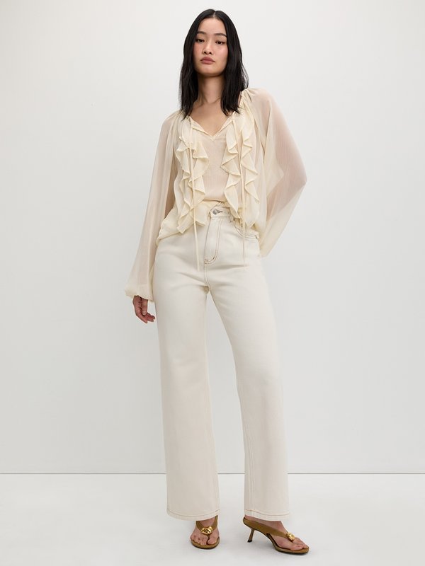 Pomelo Pomelo Frayed Jeans - Cream